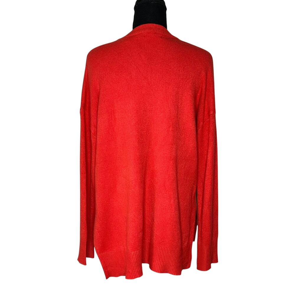 Tahari Women’s Viscose Blend Longline Crewneck Sweater Red | Size Large New - Picture 2 of 14